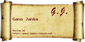 Gans Janka névjegykártya